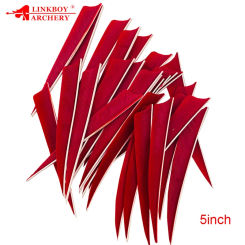 36pcs Linkboy Archery 5 Inch Shield Cut Turkey Feathers Right Wing Arrow Fletching Archery Arrow Accessories Hunting Shooting