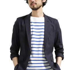 Navy Blue Men's Blazer Suit Notch Lapel One Button Blazer Wedding Business Formal Jacket Casual One Coat