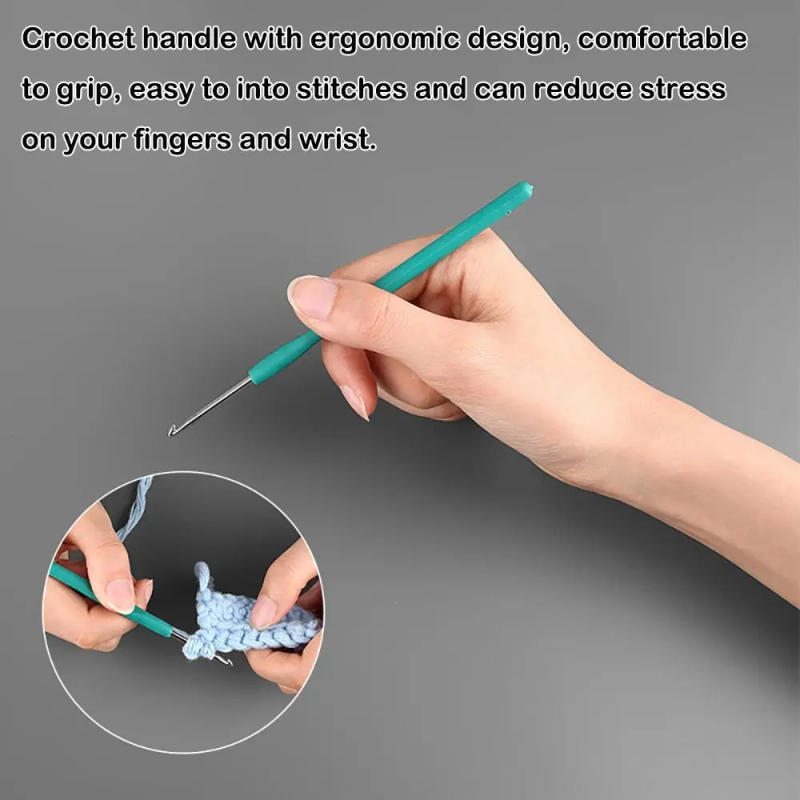 Description Picture 6 of itemNew Crochet Hooks 0.5-2.4mm Extra Fine Crochet Needles With Colorful Soft Rubber Grip Cushioned Handles Crochet Knitting Needles