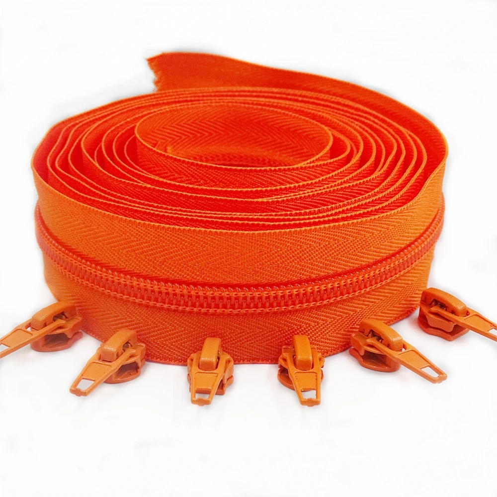 Description Picture 4 of item3# 1/2/3/5/10 Meters Long Nylon Zippers Rolls with 2/4/6/10/20 Pieces Auto-lock Zipper Slider For Tailor Sewing 20color