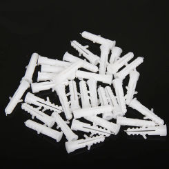 1000/500/250 Pcs M6 M8 M10 M12 Ribbed Plastic Anchor Wall Plastic Expansion Pipe Tube Wall Plugs White For Self-tapping Screws