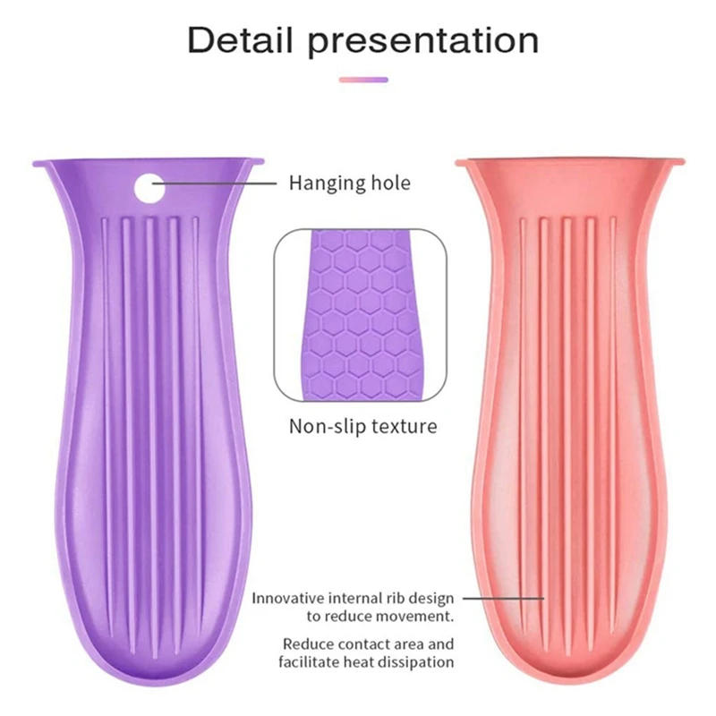 Description Picture 5 of itemNon-Slip Silicone Pot Handle Holder Dismountable Cookware Parts Potholder Cast Iron Skillet Grip Sleeve Cover Pots Pans Handle