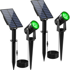 Solar Green Spotlight Outdoor Landscape Solar Wall Lamp for Tree IP65 Waterproof Garden Wall Decoration LED Street Lawn Light