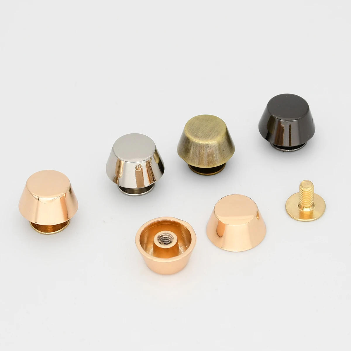 Description Picture 4 of item10sets Bucket Shape Bag Feet Base Studs Bottom Wear Protection Rivets Wallet Bag Decor Buttons Leathercraft Parts Accessories