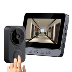 Digital Door Viewer 2.4G WiFi IR Night Vision Wireless Doorbell 4.3 Inch IPS Screen Smart Video Doorbell Camera Two-Way Intercom
