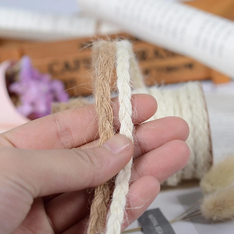 Description Picture 5 of item5M Natural Jute Rope Ribbon Bow Craft DIY Wedding Vintage Jute Cord Twine Gift Wrap Sewing hemp Party Christmas Home Accessories