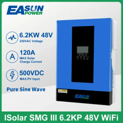 EASUNPOWER Hybrid Solar Inverter 6200W Pure Sine Inverter 120A MPPT Solar Charge Controller 48V 220V PV Input 500V With Wifi