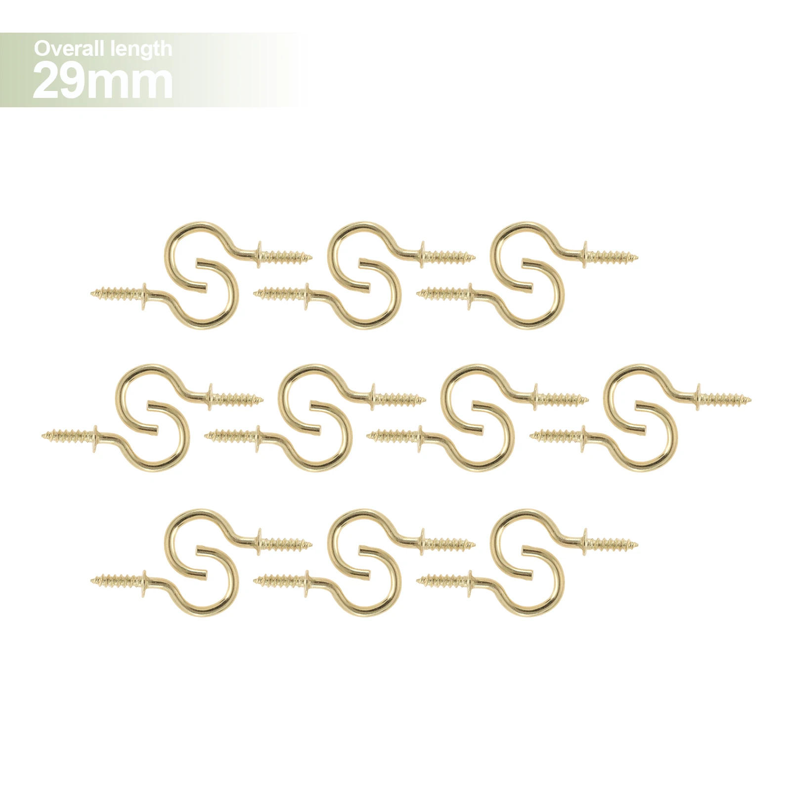 Description Picture 4 of item20/5/10Pcs Screw-in Ceiling Cup Hook Spiral Hanger Picture Frame Lamp Curtain Self-tapping Eyebolt Hook 20/23/29/33/3845/55/71mm