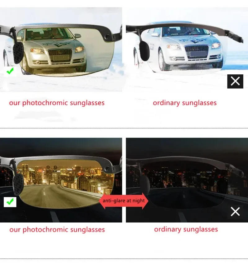 Description Picture 6 of itemNEW Anti-Glare Night Vision Driver Goggles Night Driving Glasses Enhanced Light Fashion Goggles Hiking Eyewear Tactical Glasses