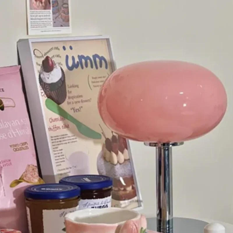 Description Picture 6 of itemItalian Designer Home Lollipop Table Lamp Room Decoration Girl Bedside Lamps Bedroom Cream Glass Lamp Post Children Night Lamp