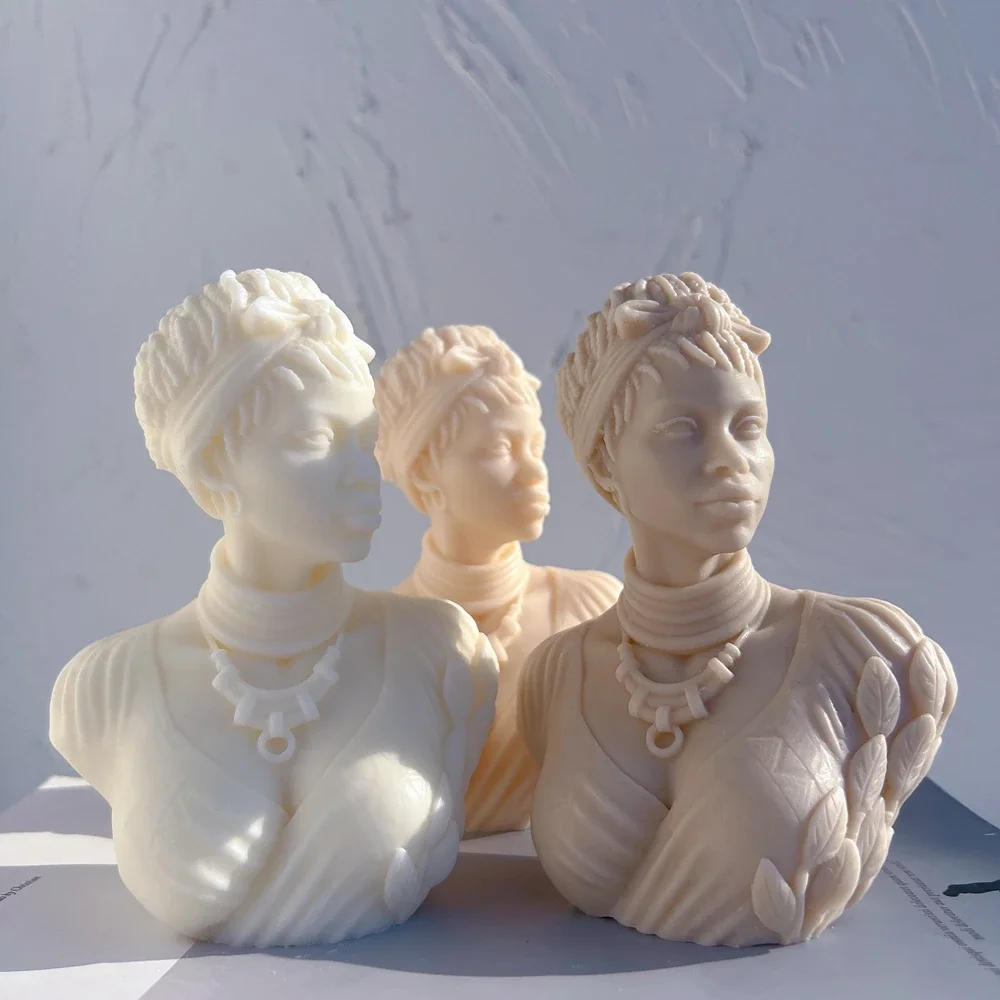 Description Picture 5 of itemAfro Women Candle Mold African Female Goddess Bust Silicone Molds Beautiful Woman Wax Mold Home Decor