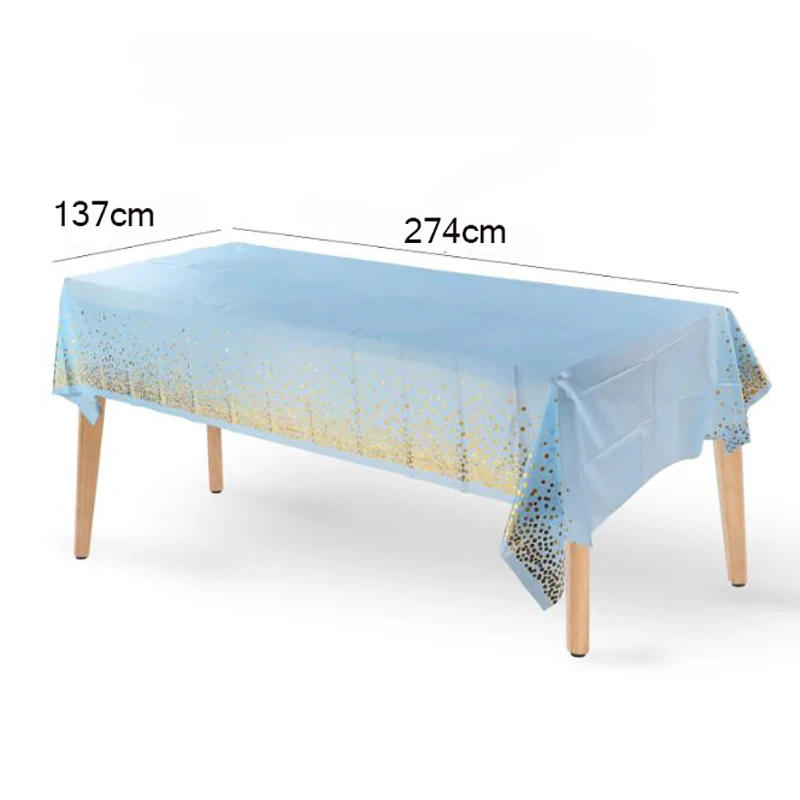 Description Picture 6 of item274*137cm Tablecloth Bronzing Black Dot Table Cover for Adult Happy Birthday Party Supplies Wedding Decorations Christmas Decor