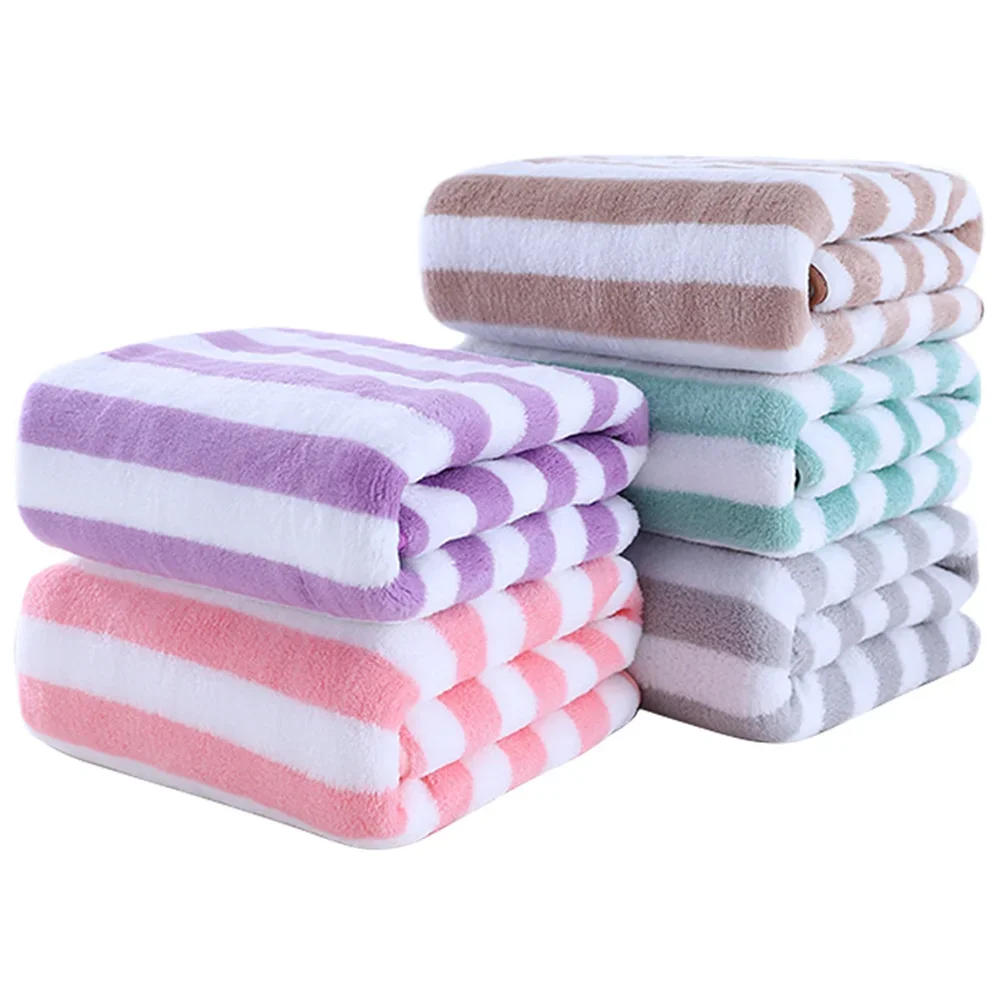 Description Picture 2 of item35x75cm Stripes Absorbent Quick Drying Bath Towel Sets Soft Adults Face Hand Towels Bathroom Microfiber Swim Bath Towels