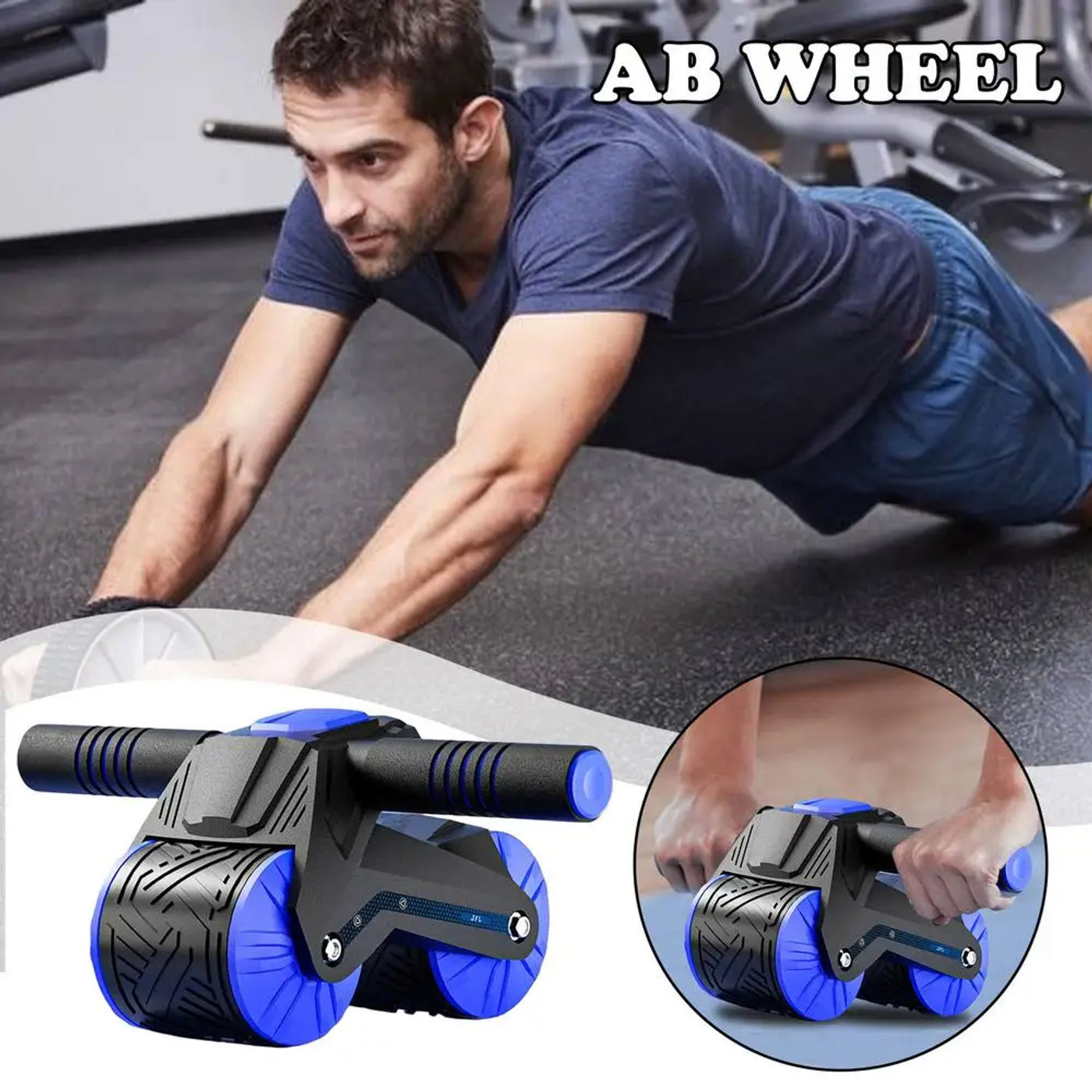 Description Picture 3 of itemAbdominal Ab Roller Automatic Rebound Abs Wheel Roller Muscles Fitness Wheel Training Slimming Fitness Abs Bodybuilding Roller