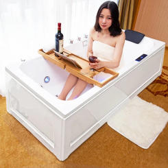 European Acrylic Bathtub Household Bathroom Bathtub Independent Surf Massage Light Luxury Aldult Spa Indoor Whirlpool Tub