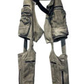 Original Men's Wasteland Style Women Techwear Hollow Asymmetric Pure Cotton Oil Stain Distressed Overalls