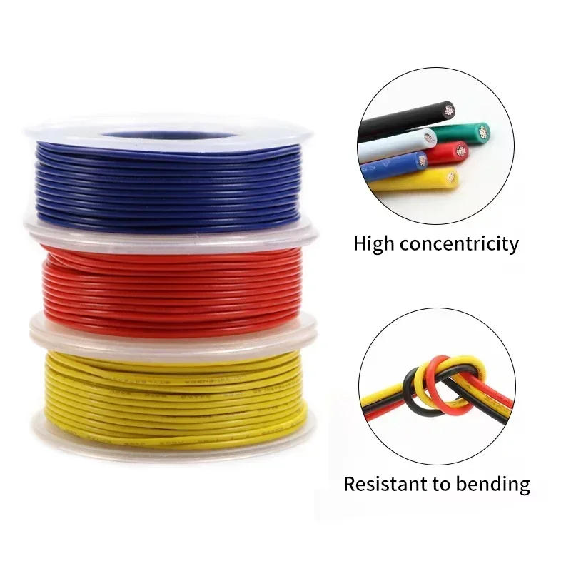 Description Picture 4 of itemUL1007 Electric Wire In Roll 30/28/26/24/22/20/18/16AWG PVC Insulated Tinned Copper Cable Lighting 300V DIY LED Lamp Line Kit