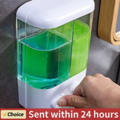 500/1000ML Liquid Soap Dispenser Wall-Mount Liquid Soap Pump Dispenser Multifunction Hand Liquid Dispenser Kitchen Accessories