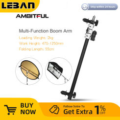 Holder Bracket AL-2 Swivel Head Reflector Disc Arm Support with Telescopic Boom Arm Top Light Sandbag for Speedlite Mini Flash