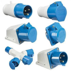 (1)Blue Range AC220V-250V 16 AMP 3 Pin Industrial Site Plug & Sockets IP44 2P+E Male/Female Industry Electrical Socket