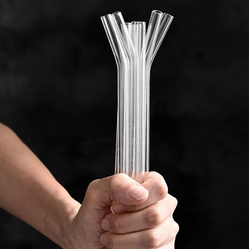 Description Picture 4 of item200*8mm Clear Glass Straws for Smoothies Cocktails Drinking Straws Healthy Reusable Eco Friendly Straws Drinkware Accessory