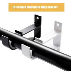 1PC Single Double Hang Curtain Rod Brackets Curtain Hanger Hook Rod Support Clamp Crossbar Fixing Clip Wall Holder Rails Rack