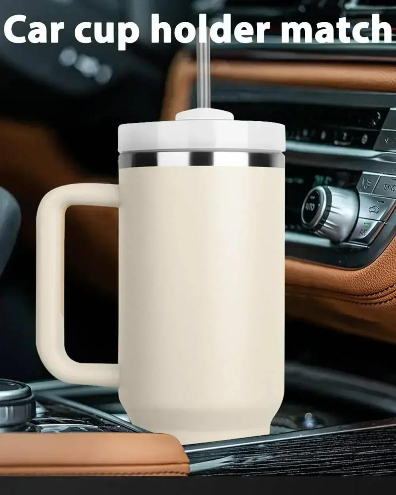 Description Picture 6 of item40 oz Tumbler with Handle Lid Straw 40oz Stainless Steel Water Bottle Vacuum Thermos Cup Travel Thermal Coffee Mug for stanleys