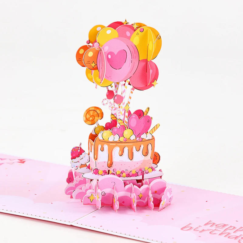 Description Picture 6 of itemBirthday Card 3D Cake Greeting Card DIY Pop-up Postcard Creative Birthday Celebration Gifts Greeting Cards With Envelope
