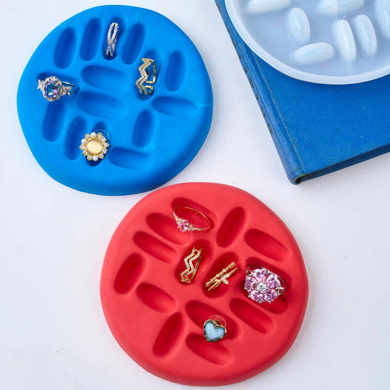 Description Picture 3 of itemRound Ring Storage Tray Silicone Mold DIY Earrings Jewelry Display DishMolds Plaster Resin Craft Making Home Decor Supplies