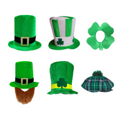 St. Patrick's Day Hat, Festival Party, Digital Print, Irish Green Clover
