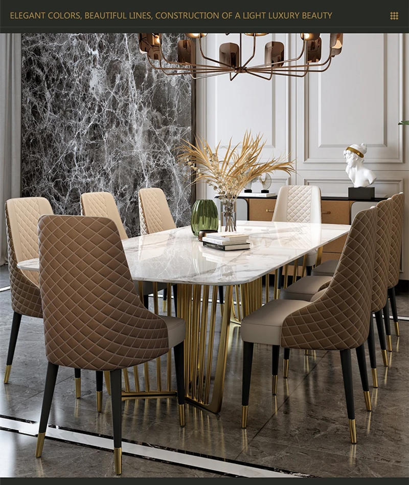 Description Picture 6 of itemNordic Floor Unique Table Chairs Modern Rectangular Mobile Restaurant Tables Marble Space Saving Mesa De Jantar Funiture