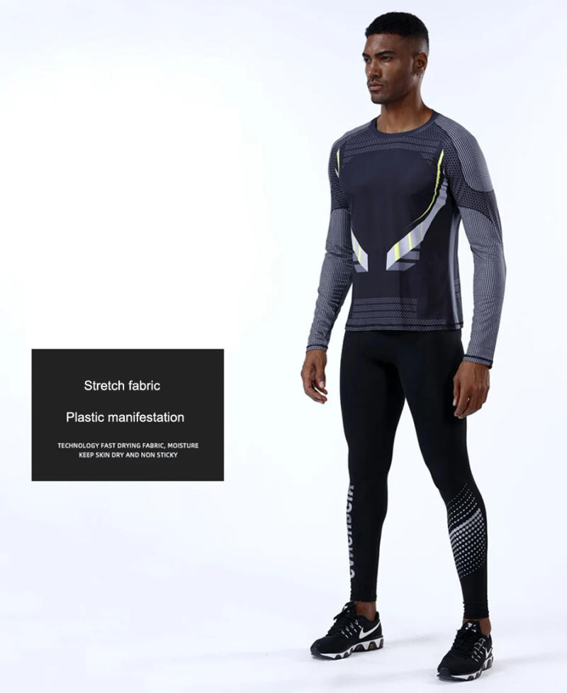 Description Picture 5 of itemMen's Compression Sports Thermal Underwear Men Clothing Winter Sports Rashgard Track Suit Gym Bodybuilding Suit Second Skin Sets