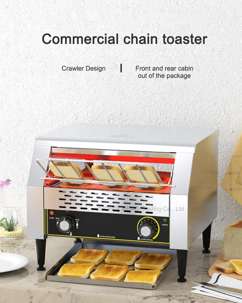Description Picture 3 of itemChain toaster Commercial crawler toaster square charter fully automatic hotel breakfast toaster