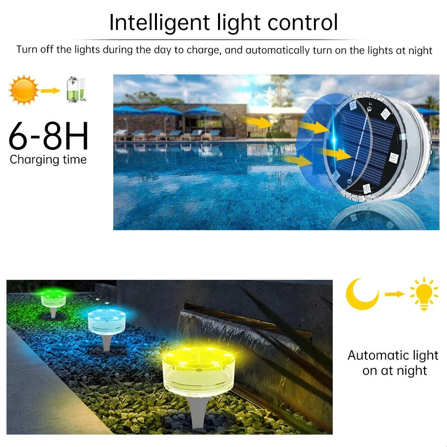 Description Picture 6 of itemSolar Diving Underwater LED Light RGB Color Changing Underwater Solar Lamp Fountain Aquarium Waterproof IP68 Floating Pool Light
