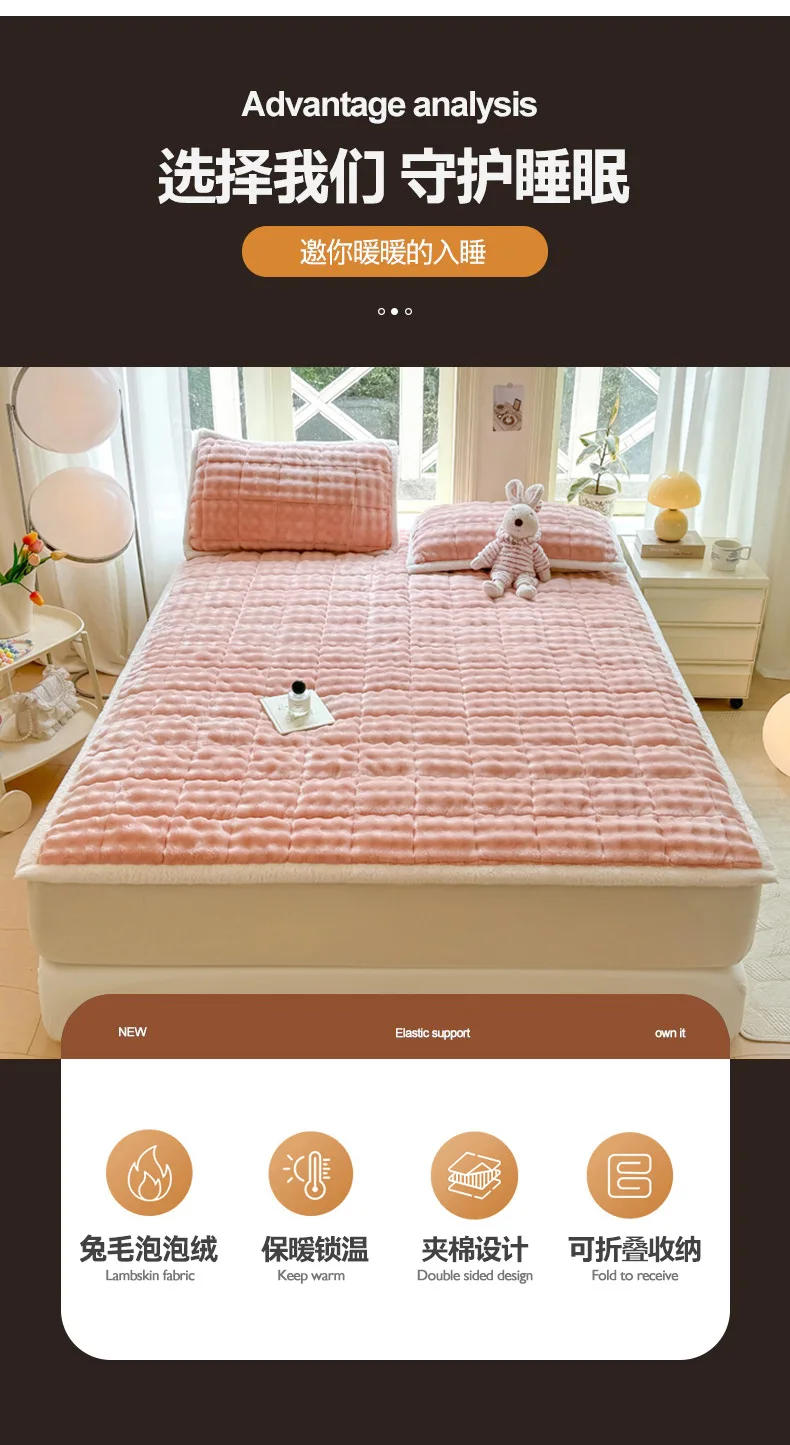 Description Picture 4 of itemQuilted Thicken Mattress Student College Bunk Sleeping Mat Bedsheet 90/150cm Single Double Folding Sheet Bed Protection Pad