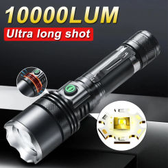 High Power White Laser Flashlight 2000m Super Long Range LED Flashlight Al Alloy Waterproof Zoom Torch Lamp USB Camping Lantern