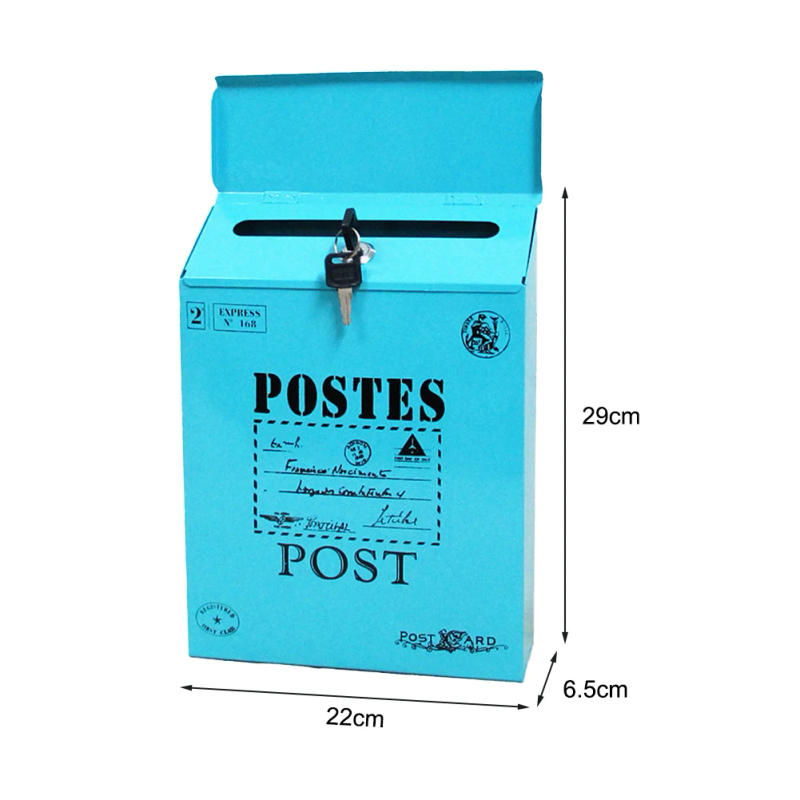 Description Picture 5 of itemVintage Wall Mount Mailbox Letter Box Retro Postal Letter Newspaper Box Wall Mounted Post Box Decoration Crafts Farmhouse Post ﻿