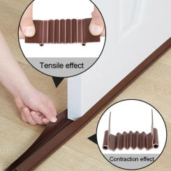 U-Shape Cinch Slide-On Under Door Seal Door Draft Stopper Under Under Door Draft Blocker Soundproof Door Bottom Weather Strippin