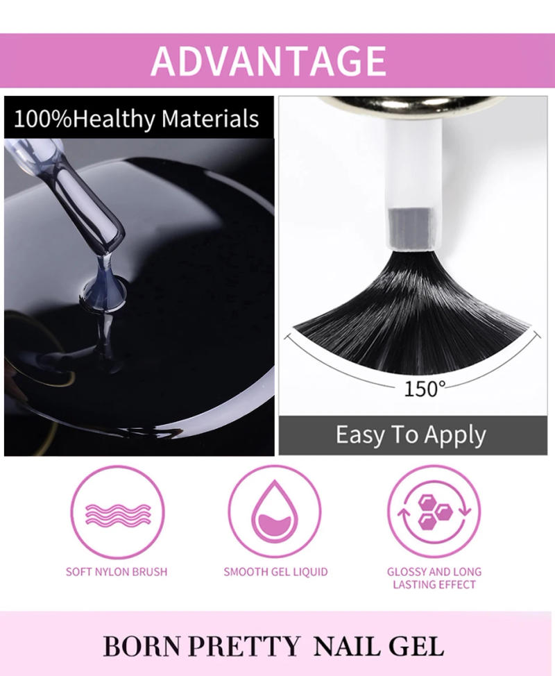 Description Picture 6 of itemBORN PRETTY 15ml 6 IN 1 Nail Glue Gel Nail Polish Transparent Clear Function UV Gel looming Gel Strengthener Extension Varnish