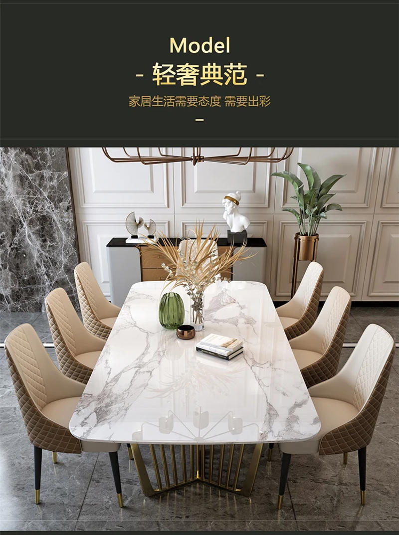 Description Picture 5 of itemNordic Floor Unique Table Chairs Modern Rectangular Mobile Restaurant Tables Marble Space Saving Mesa De Jantar Funiture