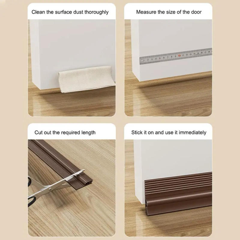 Description Picture 2 of item1 PC Sealing Strip Anti Delamination Door Bottom Sealing Strip Windproof Dust Rain Weatherstrip Noise Reduction Insulator Sealer