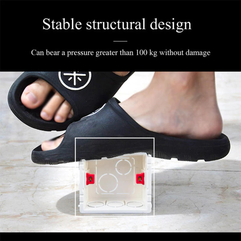 Description Picture 5 of item86*86 Fireproof Wall Mount Internal Junction box for 3*3 EU UK Switch Socket Wallpad Adjustable Concrete Wiring Cassette