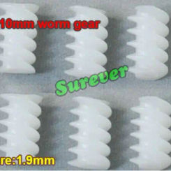 5PC Lengthened Plastic Worm Gear 6mm*10mm/6*15mm 0.5 Modulus 1.9mm Aperture Gears 10mm/15mm Long for Coupling 2mm Shaft Diameter
