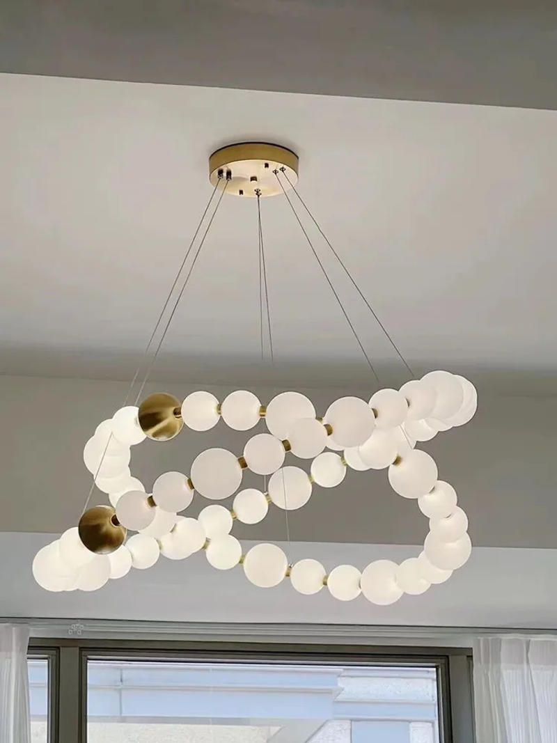 Description Picture 6 of itemNordic Round Ring LED Ceiling Chandelier Acrylic Gold for Dining Living Room Center Table Bedroom Pendant Lighting Decor Fixture