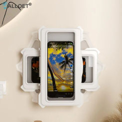 Waterproof Shower Phone Case Wall Mount Mobile Phone Shelves Anti-Fog Phone Holder for Bathroom Mirror Bathtub Up To 7 Inch