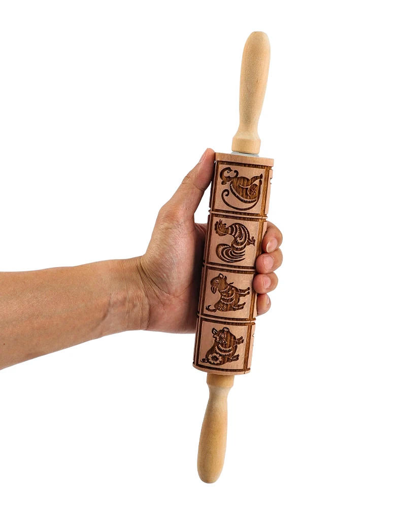 Description Picture 5 of itemPottery Art Wood Texture Roll Relief Tree Stone Flower Pattern Embossed Rod Mud Rolling Pin DIY Ceramic Pottery Tools Mud Roll