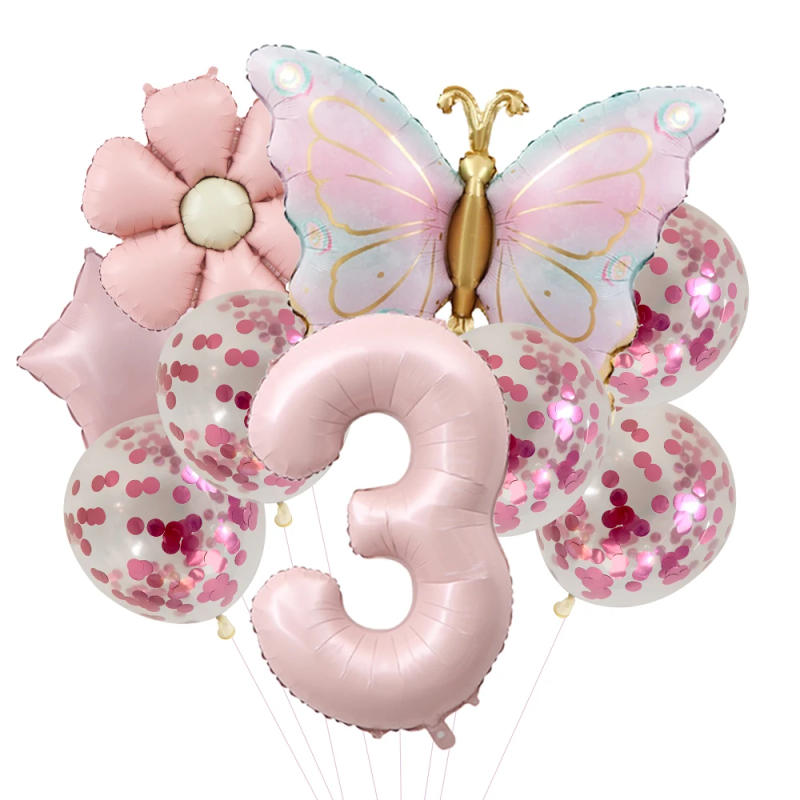 Description Picture 4 of itemButterfly Balloons 5th Birthday Decor for Girls Pink Butterfly Foil Balloons for Butterfly Themed Party Wedding Birthday Decors