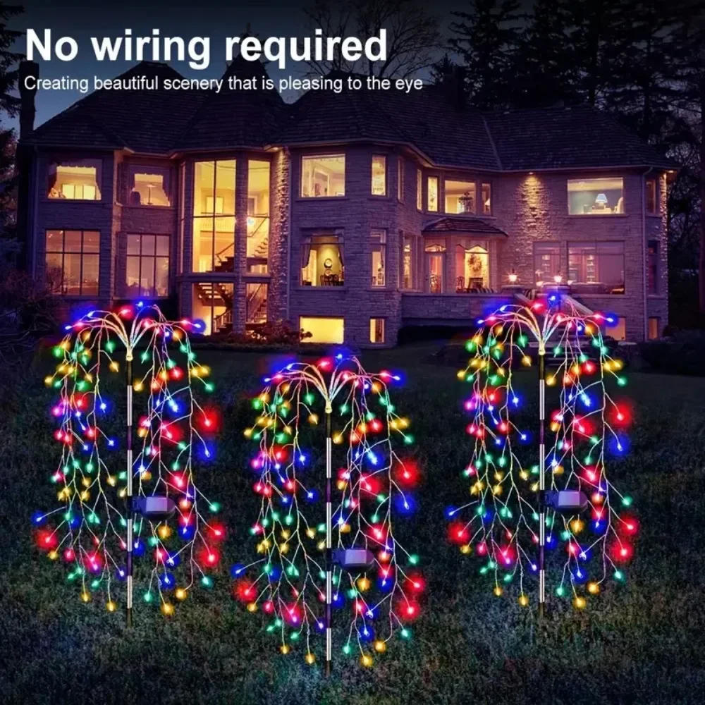 Description Picture 3 of item200 LED Solar Outdoor Lights Garden Decor String Lamp FLSTAR FIRE Waterproof Outside Fairy Lights 8 Modes Porch Path Decorations