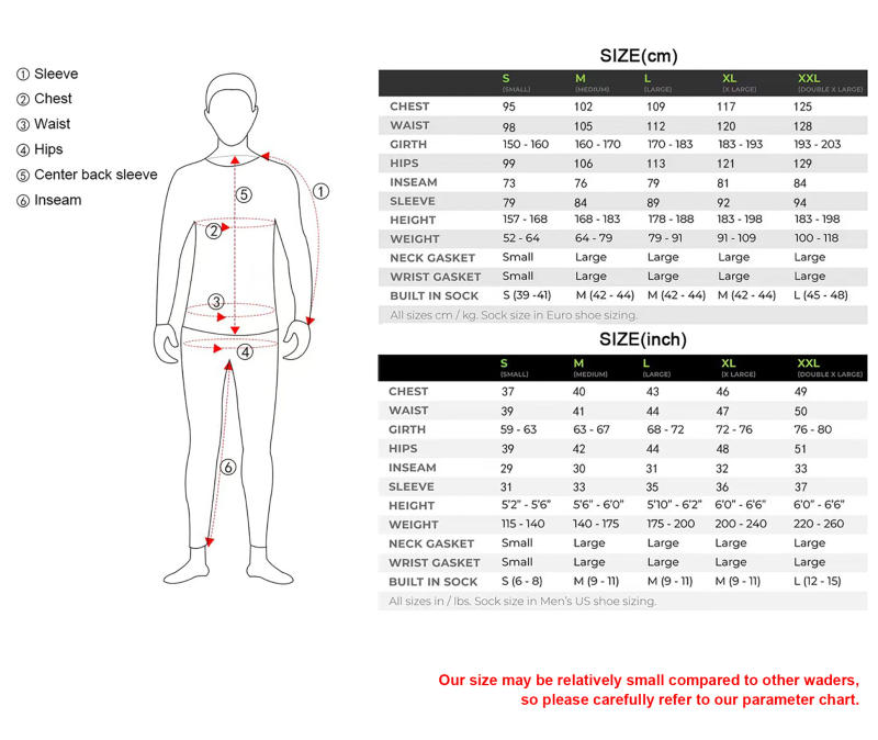 Description Picture 2 of itemZip-Front Chest Fishing Waders Waterproof Zippered Stockingfoot Waders Welded Seams Upstream Wading Gear for Hunting