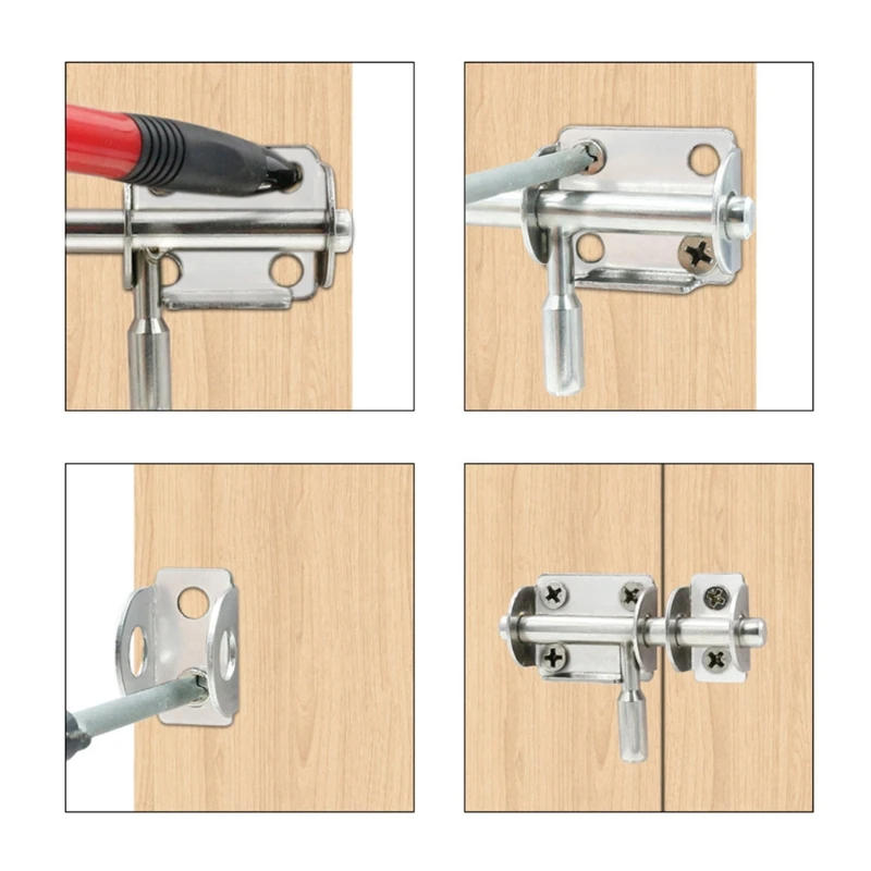 Description Picture 3 of itemKeyless Catches Locks Slide Lock Durable Metal Sliding Door Lock